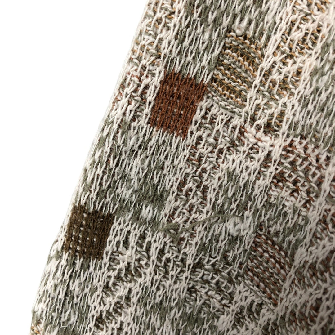 CROFT AND BARROW All-Over Print Knit Sweater, Made in Italy, Men's Size L cotton unbleached Vintage Second Hand