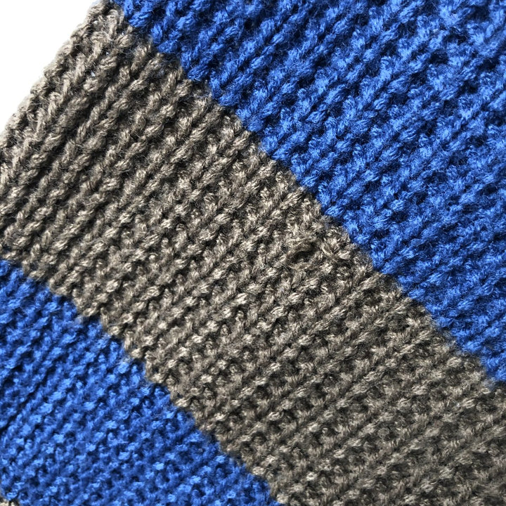 TREND BASICS Striped Pattern Ribbed Acrylic Knit Sweater, Men's Size Medium acrylic blue type Vintage Second Hand