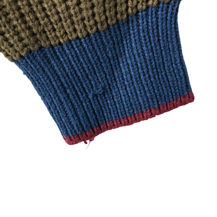 TREND BASICS Striped Pattern Ribbed Acrylic Knit Sweater, Men's Size Medium acrylic blue type Vintage Second Hand