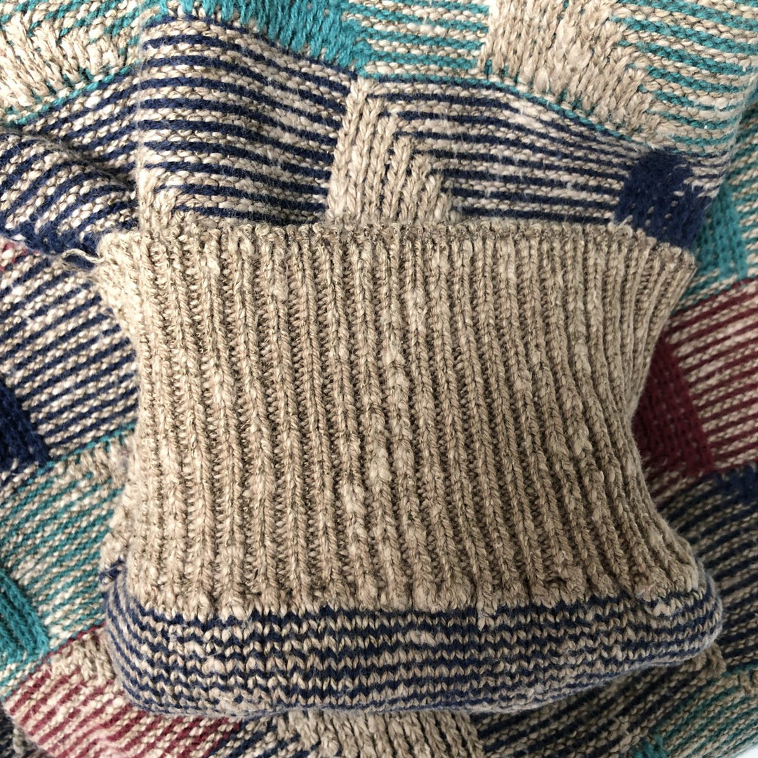 Jantzen all-over print knit sweater, made in the USA, men's size L unclear Beige type Vintage Second Hand