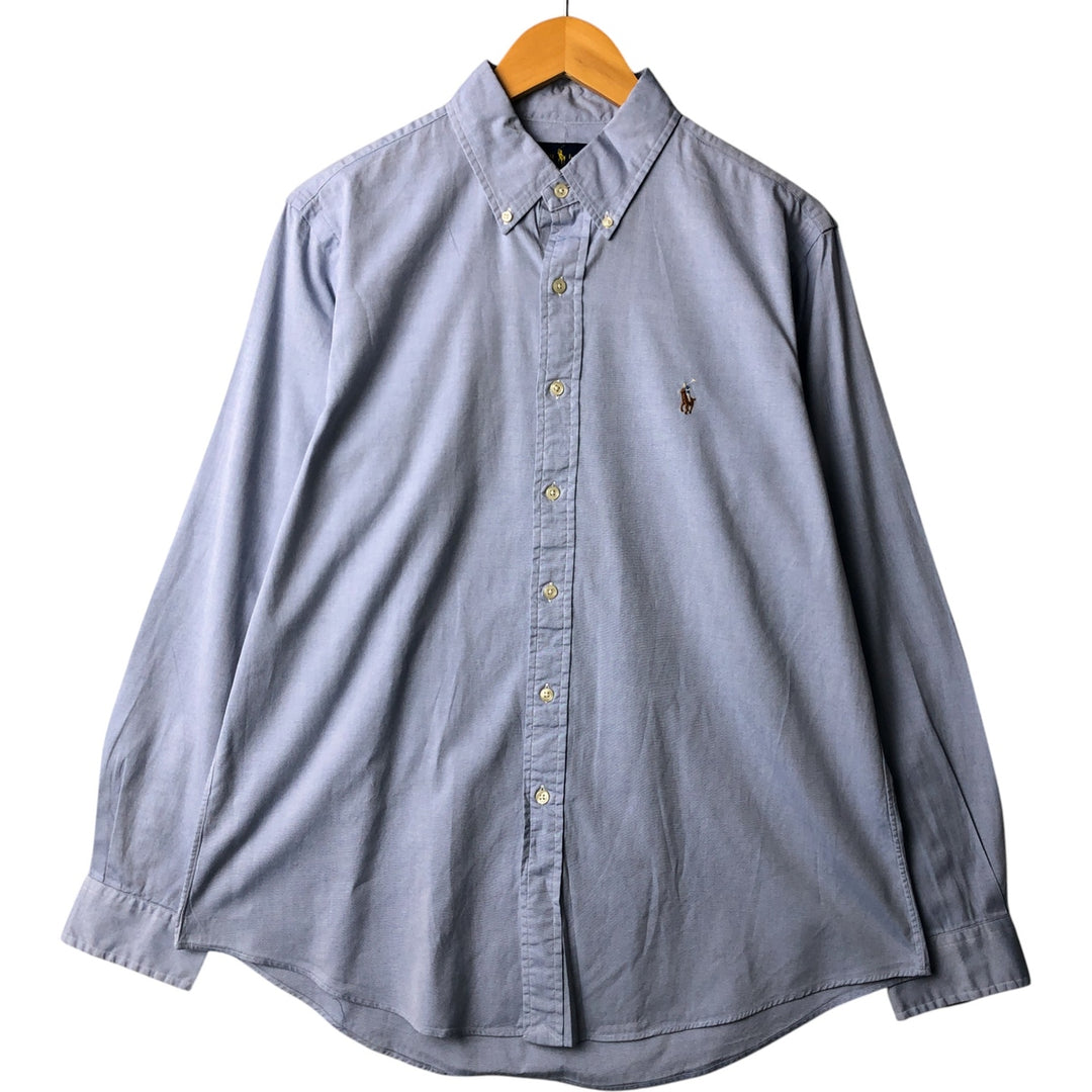 Ralph Lauren CUSTOM FIT long sleeve button down shirt, men's size L cotton Blue type light blue Vintage Second Hand