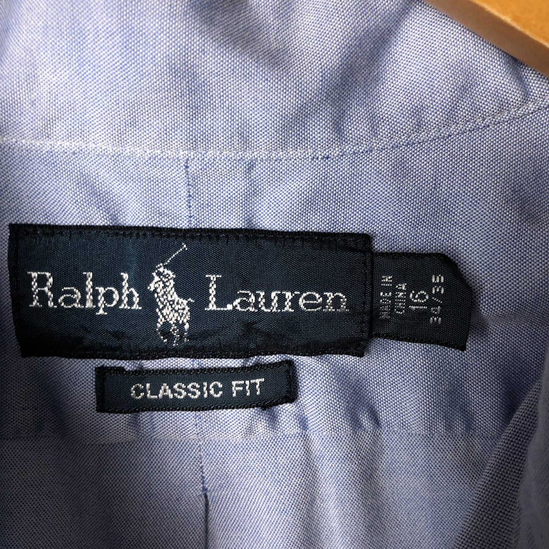 Ralph Lauren Classic Fit Long Sleeve Button Down Shirt, Men's Size L cotton Blue type light blue Vintage Second Hand