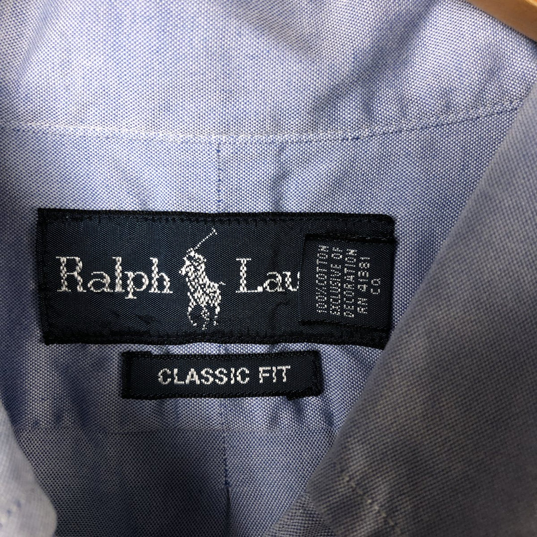 Ralph Lauren Classic Fit Long Sleeve Button Down Shirt, Men's Size L cotton Blue type light blue Vintage Second Hand