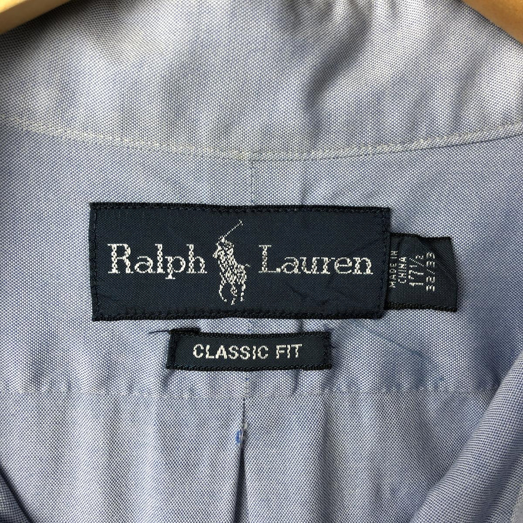 Ralph Lauren Classic Fit Long Sleeve Button Down Shirt Men's XL cotton Blue type light blue Vintage Second Hand