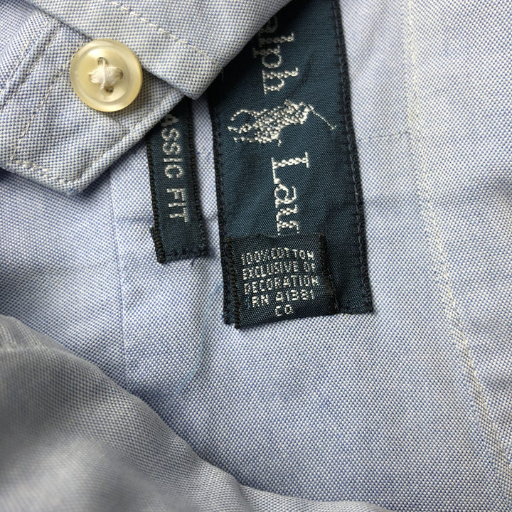 Ralph Lauren Classic Fit Long Sleeve Button Down Shirt Men's XL cotton Blue type light blue Vintage Second Hand