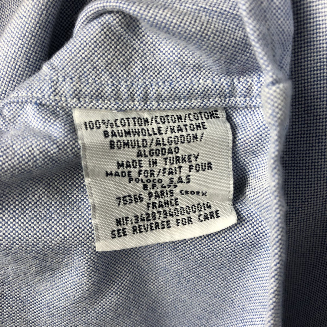 Ralph Lauren YARMOUTH long sleeve button down shirt, men's XL size cotton Blue type light blue Vintage Second Hand
