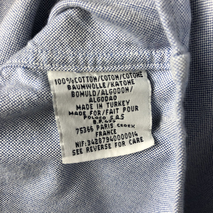 Ralph Lauren YARMOUTH long sleeve button down shirt, men's XL size cotton Blue type light blue Vintage Second Hand