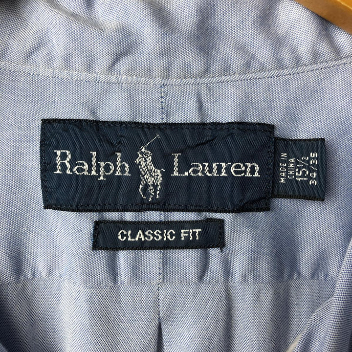 Ralph Lauren Classic Fit long sleeve button down shirt, men's size M cotton Blue type light blue Vintage Second Hand
