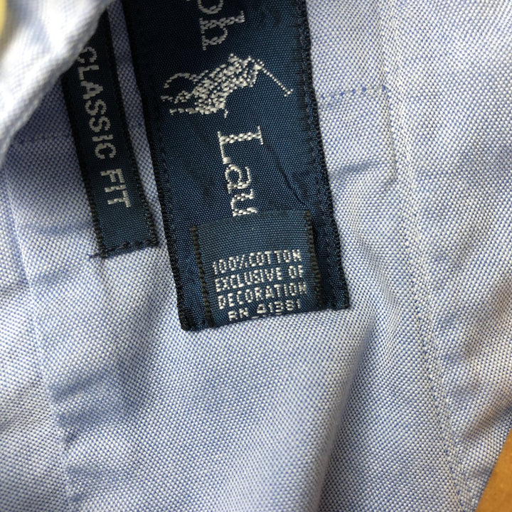 Ralph Lauren Classic Fit long sleeve button down shirt, men's size M cotton Blue type light blue Vintage Second Hand