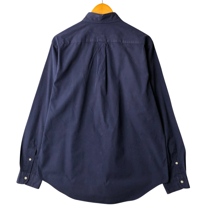 Ralph Lauren long sleeve button down shirt, men's size L cotton navy blue type Vintage Second Hand