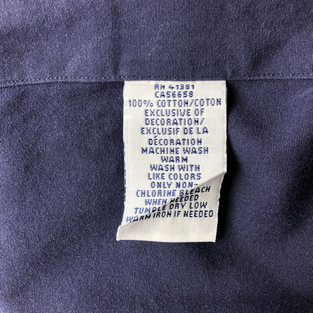 Ralph Lauren long sleeve button down shirt, men's size L cotton navy blue type Vintage Second Hand