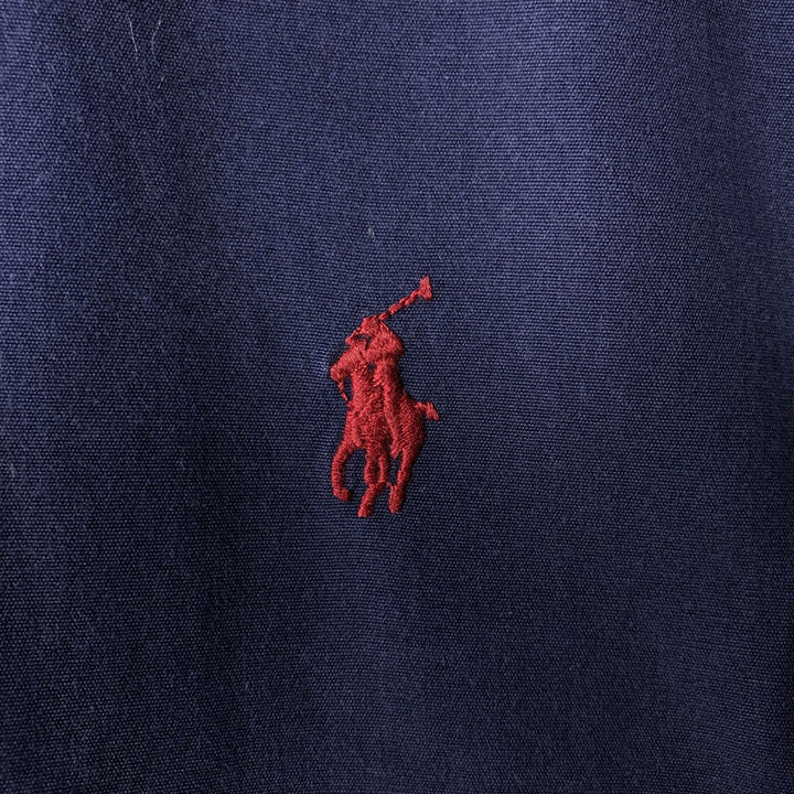 Ralph Lauren long sleeve button down shirt, men's size L cotton navy blue type Vintage Second Hand