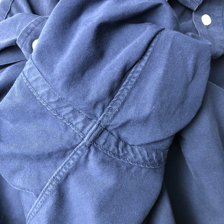 Ralph Lauren long sleeve button down shirt, men's size L cotton navy blue type Vintage Second Hand