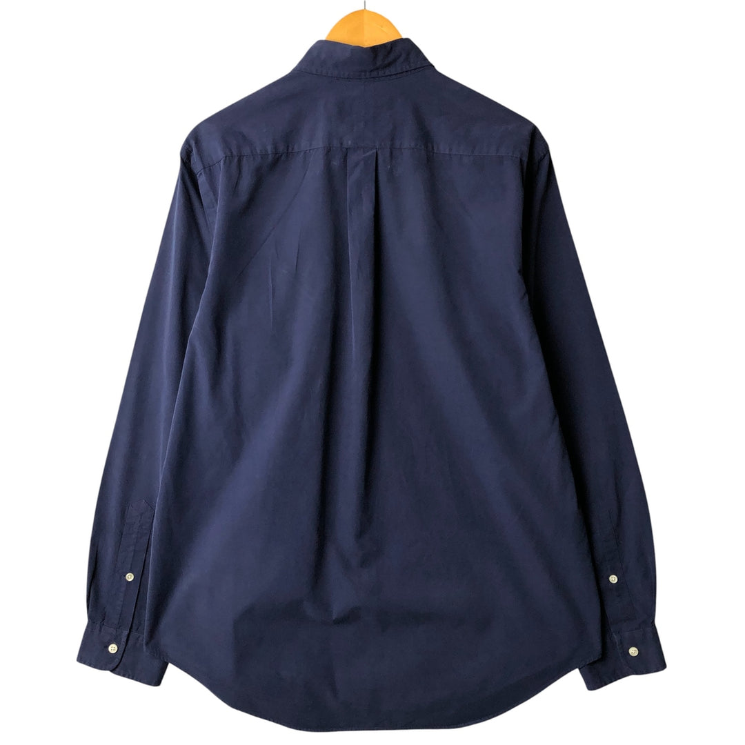 Ralph Lauren long sleeve button down shirt, men's size L cotton navy blue type Vintage Second Hand