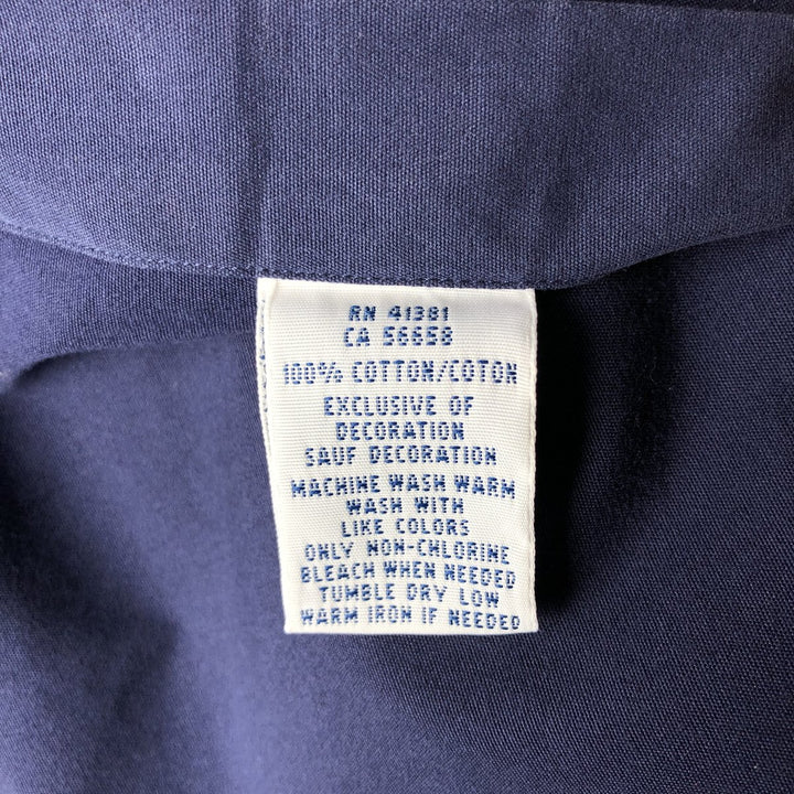 Ralph Lauren long sleeve button down shirt, men's size L cotton navy blue type Vintage Second Hand