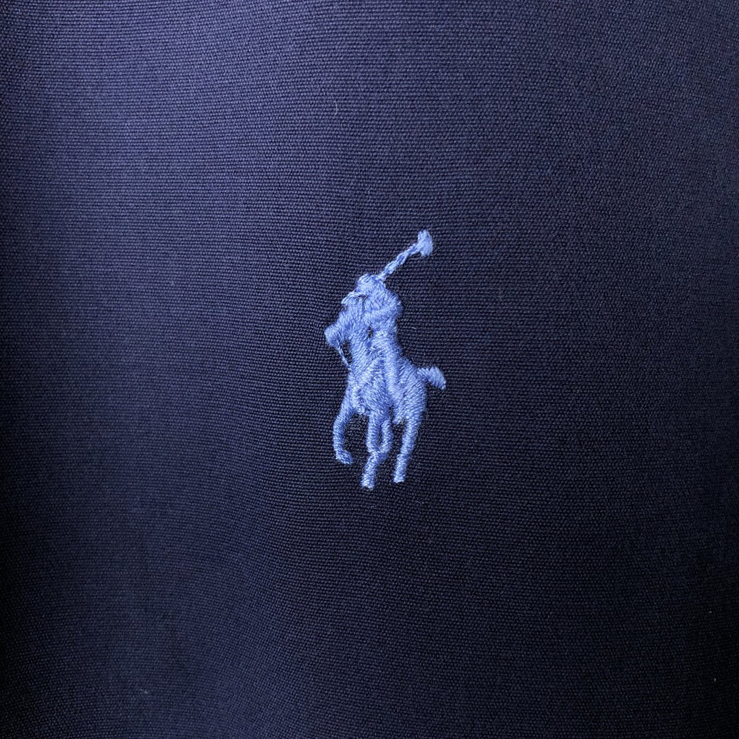 Ralph Lauren long sleeve button down shirt, men's size L cotton navy blue type Vintage Second Hand
