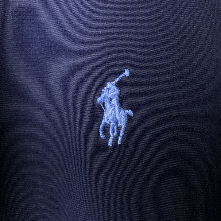 Ralph Lauren long sleeve button down shirt, men's size L cotton navy blue type Vintage Second Hand