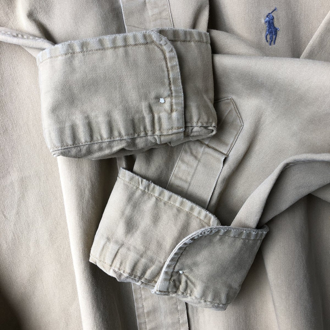 Ralph Lauren long sleeve button down shirt, men's XL size cotton Beige type Vintage Second Hand