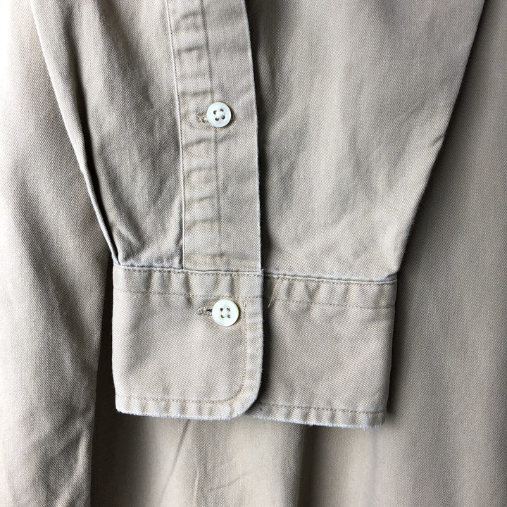 Ralph Lauren long sleeve button down shirt, men's XL size cotton Beige type Vintage Second Hand