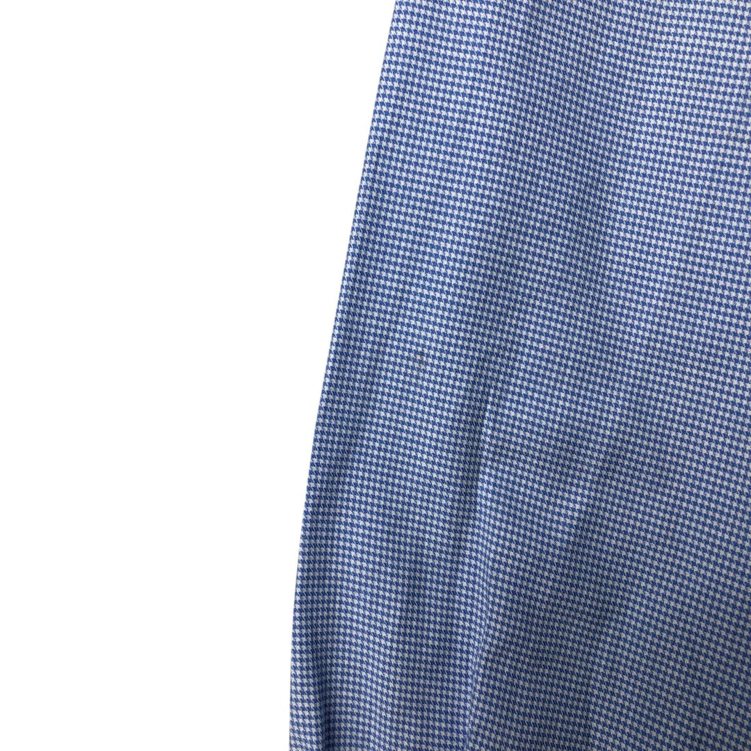 Ralph Lauren Custom Fit Houndstooth Pattern Long Sleeve Button-Down Shirt, Men's Size XL cotton Blue type light blue Vintage Second Hand