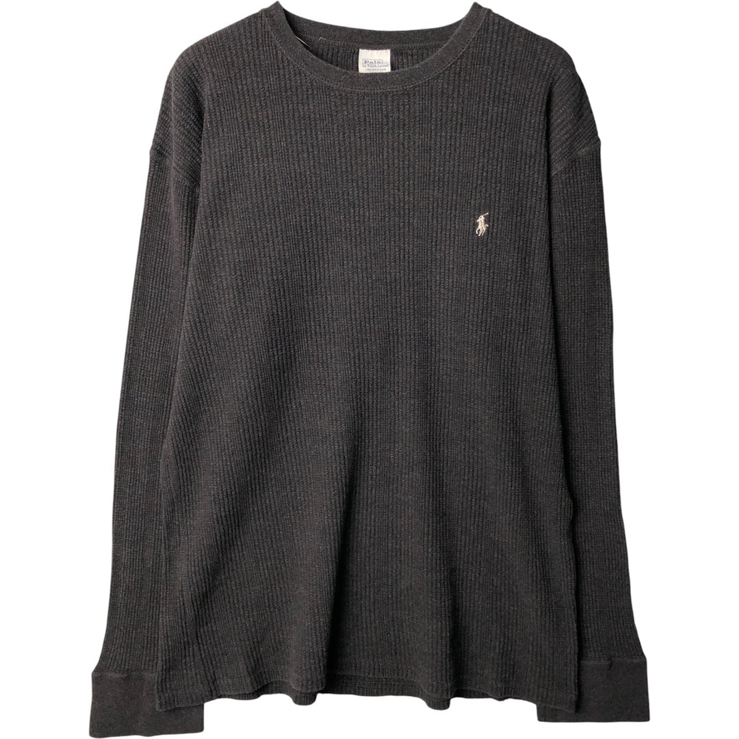Ralph Lauren POLO by Ralph Lauren Underwear Thermal T-Shirt, Waffle, Men's XL cotton black type Vintage Second Hand