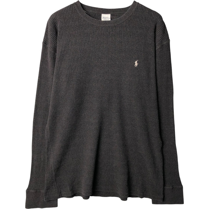 Ralph Lauren POLO by Ralph Lauren Underwear Thermal T-Shirt, Waffle, Men's XL cotton black type Vintage Second Hand