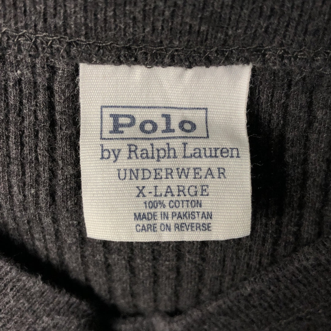 Ralph Lauren POLO by Ralph Lauren Underwear Thermal T-Shirt, Waffle, Men's XL cotton black type Vintage Second Hand
