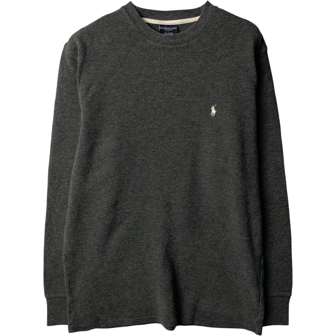 Ralph Lauren POLO RALPH LAUREN Thermal Ron T Waffle Men's L size cotton Charcoal Vintage Second Hand