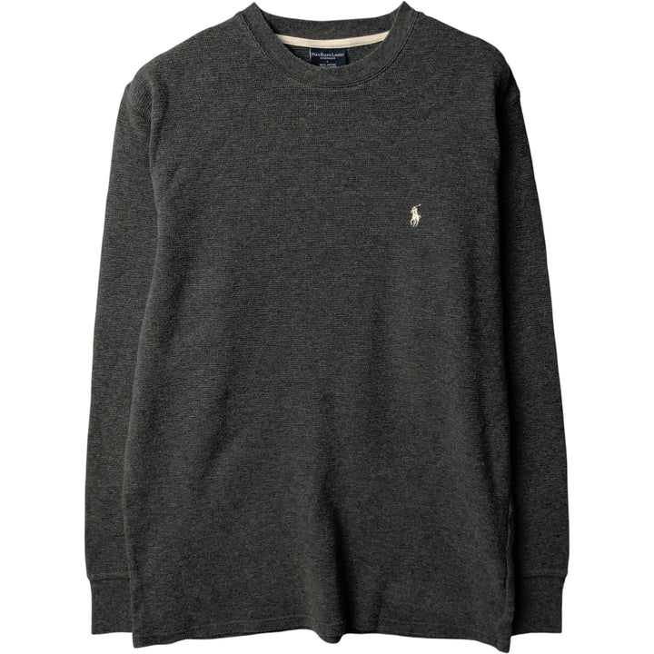 Ralph Lauren POLO RALPH LAUREN Thermal Ron T Waffle Men's L size cotton Charcoal Vintage Second Hand