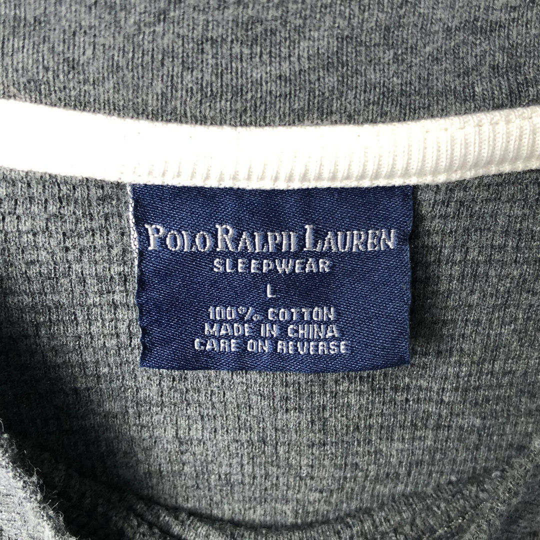 Ralph Lauren POLO RALPH LAUREN Thermal Ron T Waffle Men's L size cotton Charcoal Vintage Second Hand