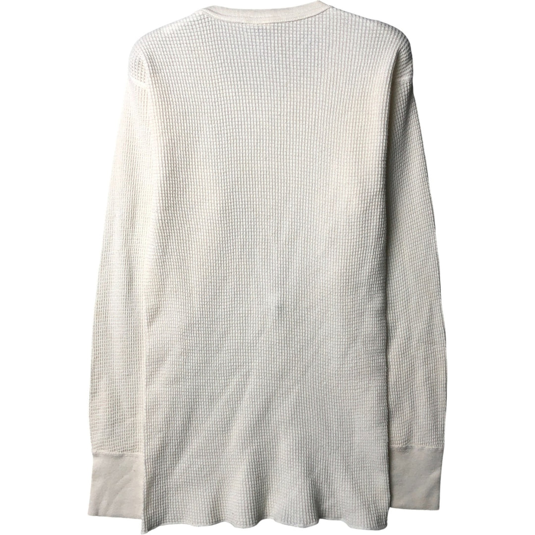 Vintage 90'S JE MORGAN Thermal Long T-shirt, waffle, Made in USA, Men's Size Small cotton pale white type Vintage Second Hand