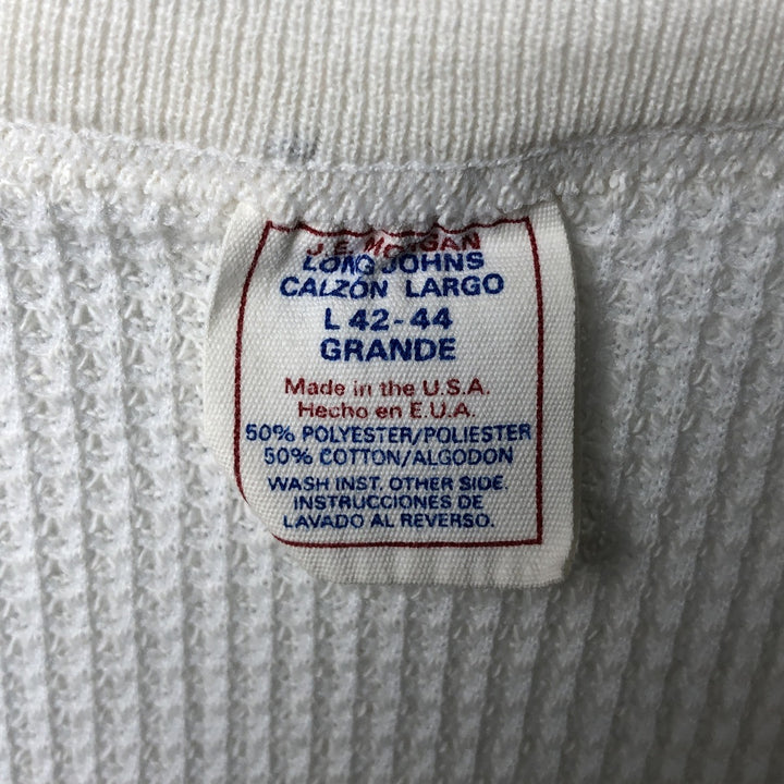 Vintage 90'S JE MORGAN Thermal Long T-shirt, waffle, Made in USA, Men's Size Small cotton pale white type Vintage Second Hand
