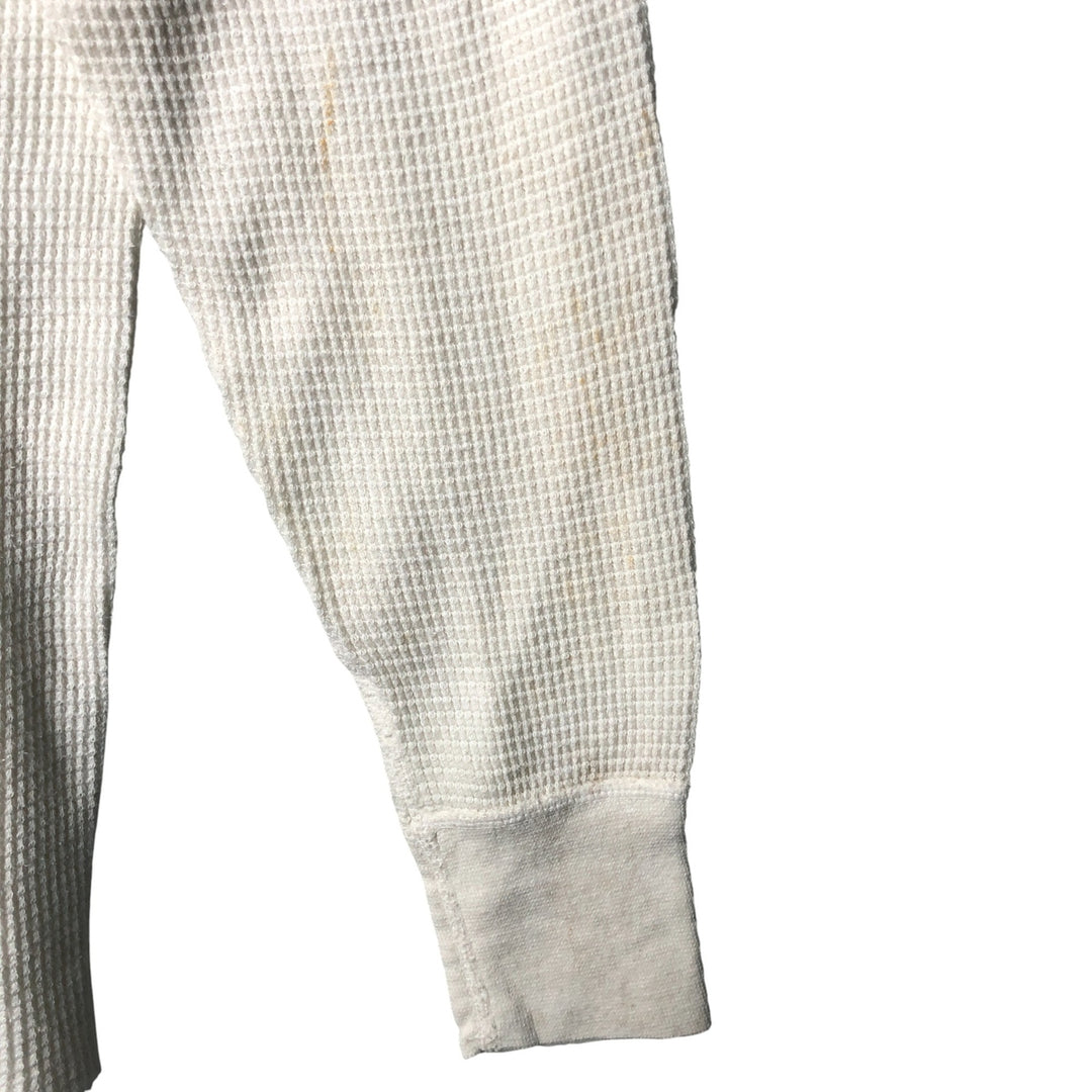 Vintage 90'S JE MORGAN Thermal Long T-shirt, waffle, Made in USA, Men's Size Small cotton pale white type Vintage Second Hand