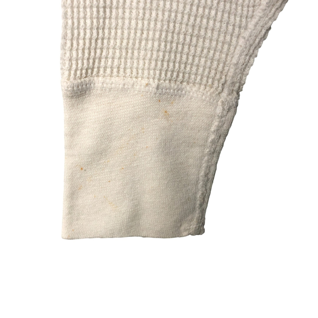 Vintage 90'S JE MORGAN Thermal Long T-shirt, waffle, Made in USA, Men's Size Small cotton pale white type Vintage Second Hand