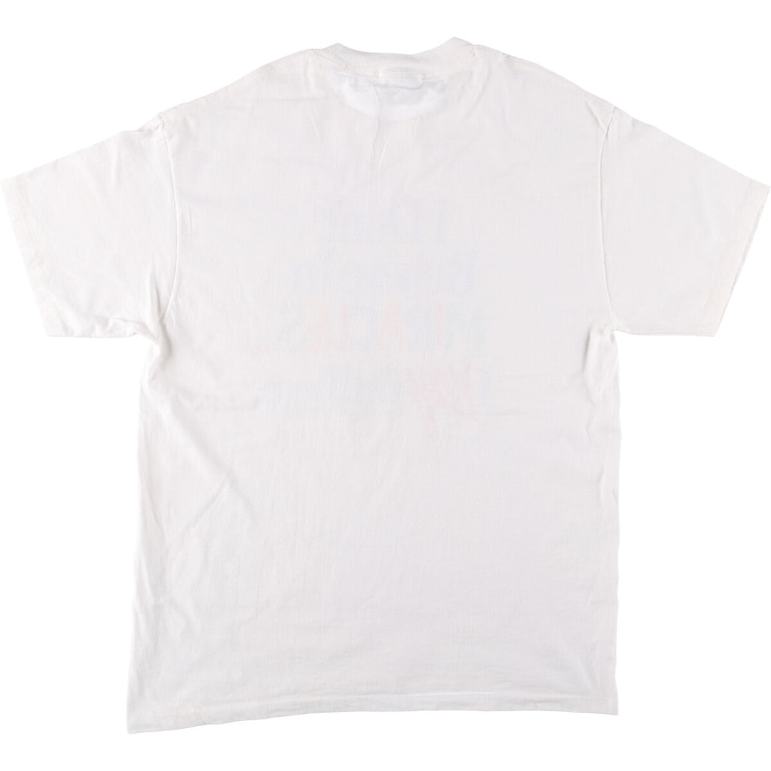 90'S PEACOCK Message Print T-Shirt, Made in USA, Men's XL cotton white type Vintage Second Hand