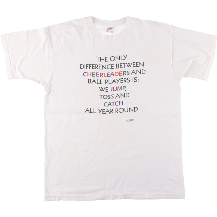 90'S Fruit of the Loom Message Print T-Shirt Made in USA Men's XL Vintage cotton white type Vintage Second Hand