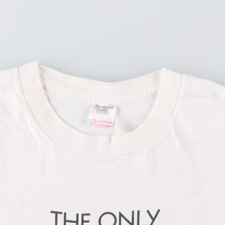 90'S Fruit of the Loom Message Print T-Shirt Made in USA Men's XL Vintage cotton white type Vintage Second Hand