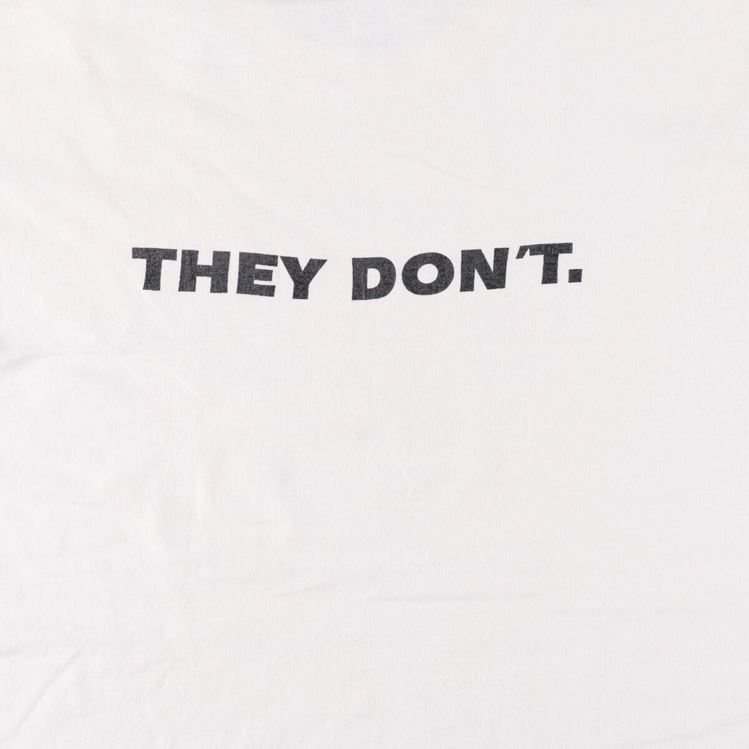 90'S Fruit of the Loom Message Print T-Shirt Made in USA Men's XL Vintage cotton white type Vintage Second Hand