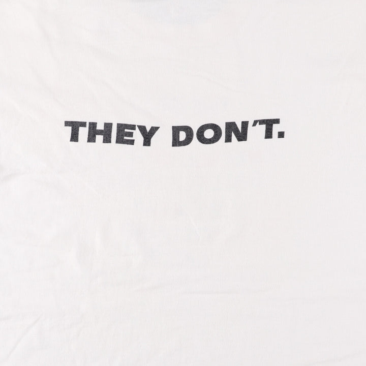 90'S Fruit of the Loom Message Print T-Shirt Made in USA Men's XL Vintage cotton white type Vintage Second Hand
