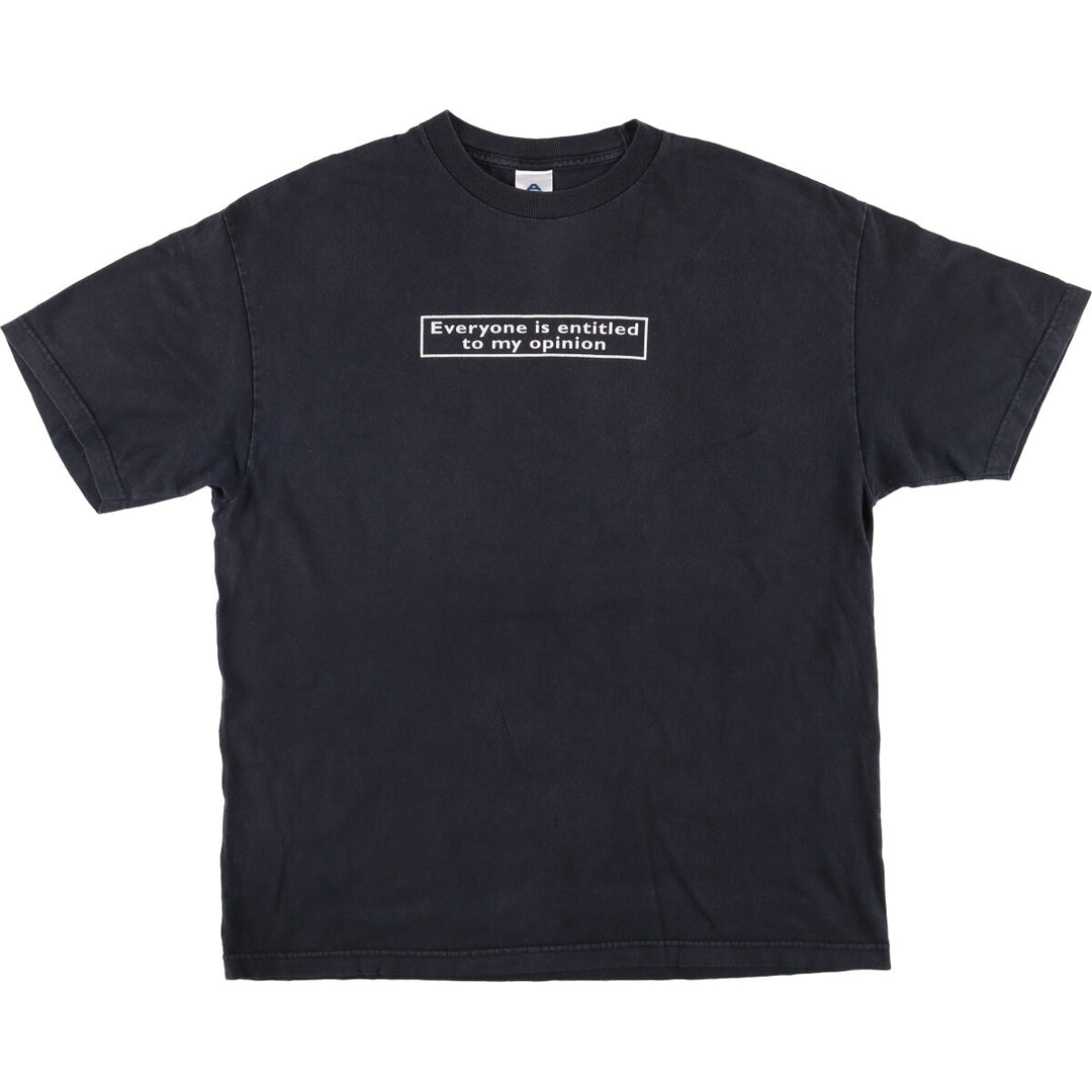 ALSTYLE Message Print T-Shirt Men's XL cotton black type Vintage Second Hand