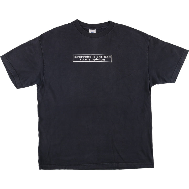 ALSTYLE Message Print T-Shirt Men's XL cotton black type Vintage Second Hand