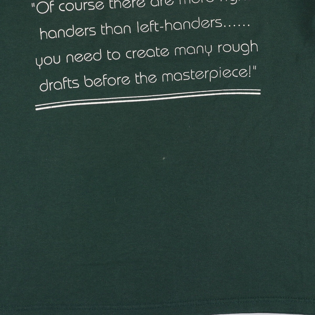 Fruit of the Loom Best Message Print T-Shirt, Men's Size L cotton Green type dark green Vintage Second Hand