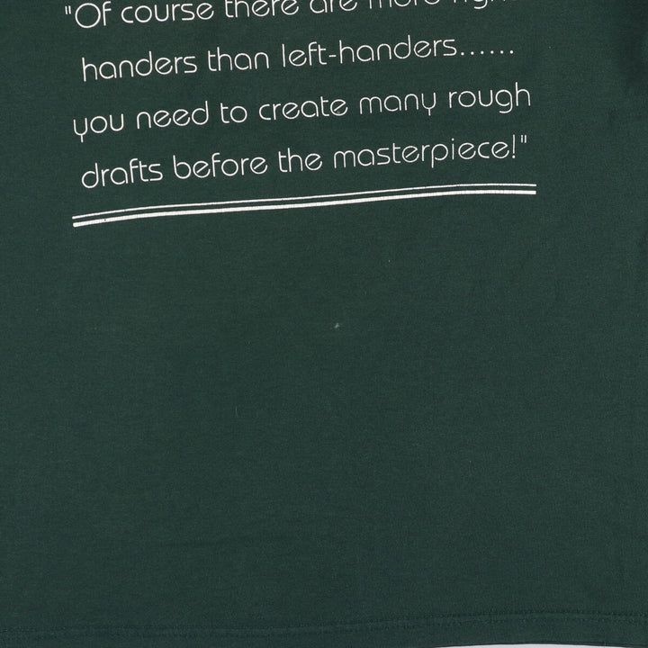 Fruit of the Loom Best Message Print T-Shirt, Men's Size L cotton Green type dark green Vintage Second Hand