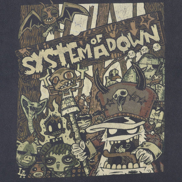 Tennessee River System of a Down band T-shirt, men's size L cotton black type Vintage Second Hand