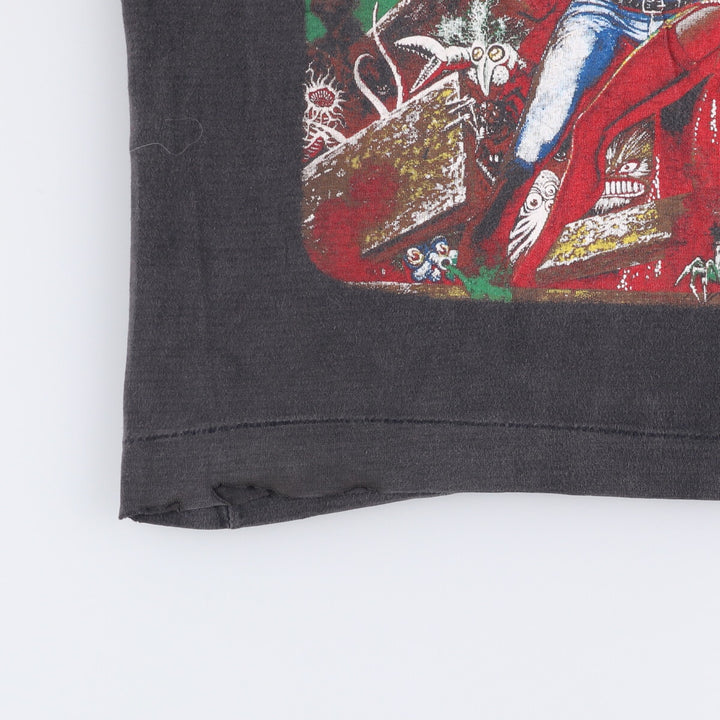 IRON MAIDEN Half Sleeve Band T-Shirt, Men's Medium cotton Charcoal Vintage Second Hand