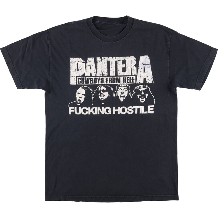 PANTERA Pantera Band T-shirt Band T Men's L size unclear black type Vintage Second Hand