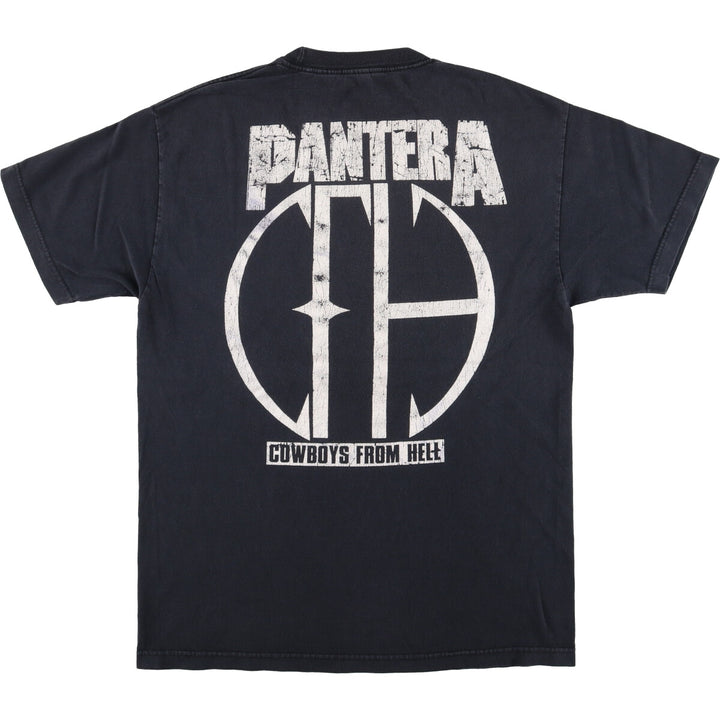 PANTERA Pantera Band T-shirt Band T Men's L size unclear black type Vintage Second Hand