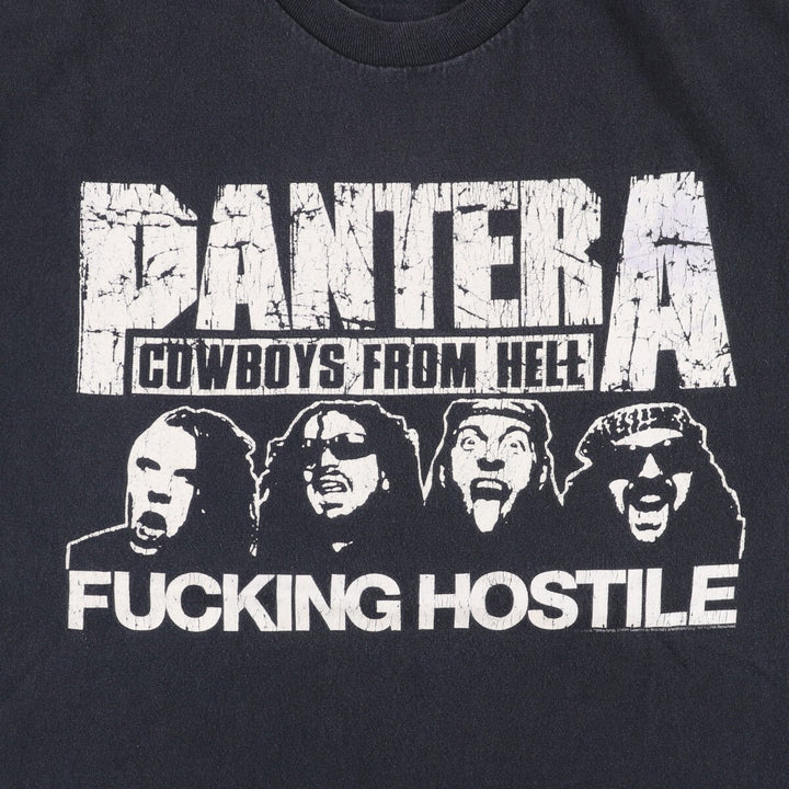 PANTERA Pantera Band T-shirt Band T Men's L size unclear black type Vintage Second Hand