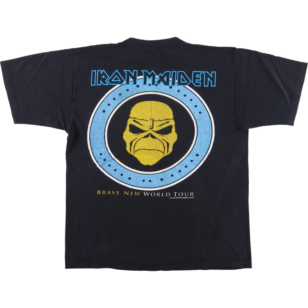2000'S B!G IRON MAIDEN band T-shirt, men's size L cotton black type Vintage Second Hand