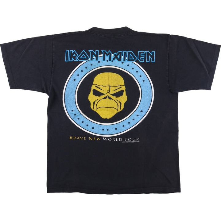 2000'S B!G IRON MAIDEN band T-shirt, men's size L cotton black type Vintage Second Hand